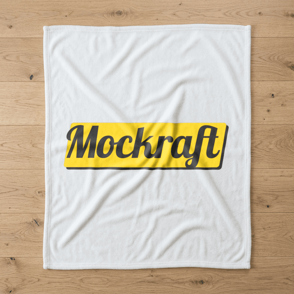 White Blanket — Flat Lay mockup