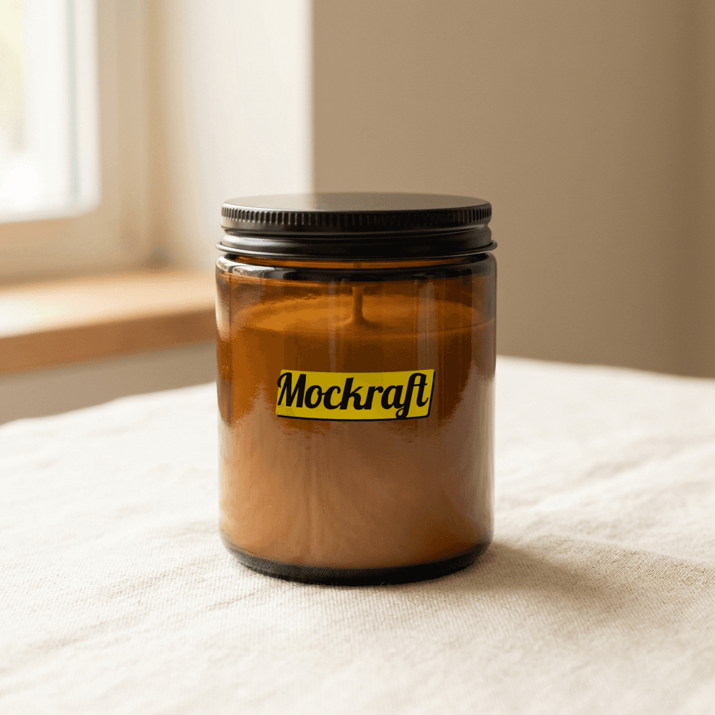 Amber Jar Candle — Front mockup