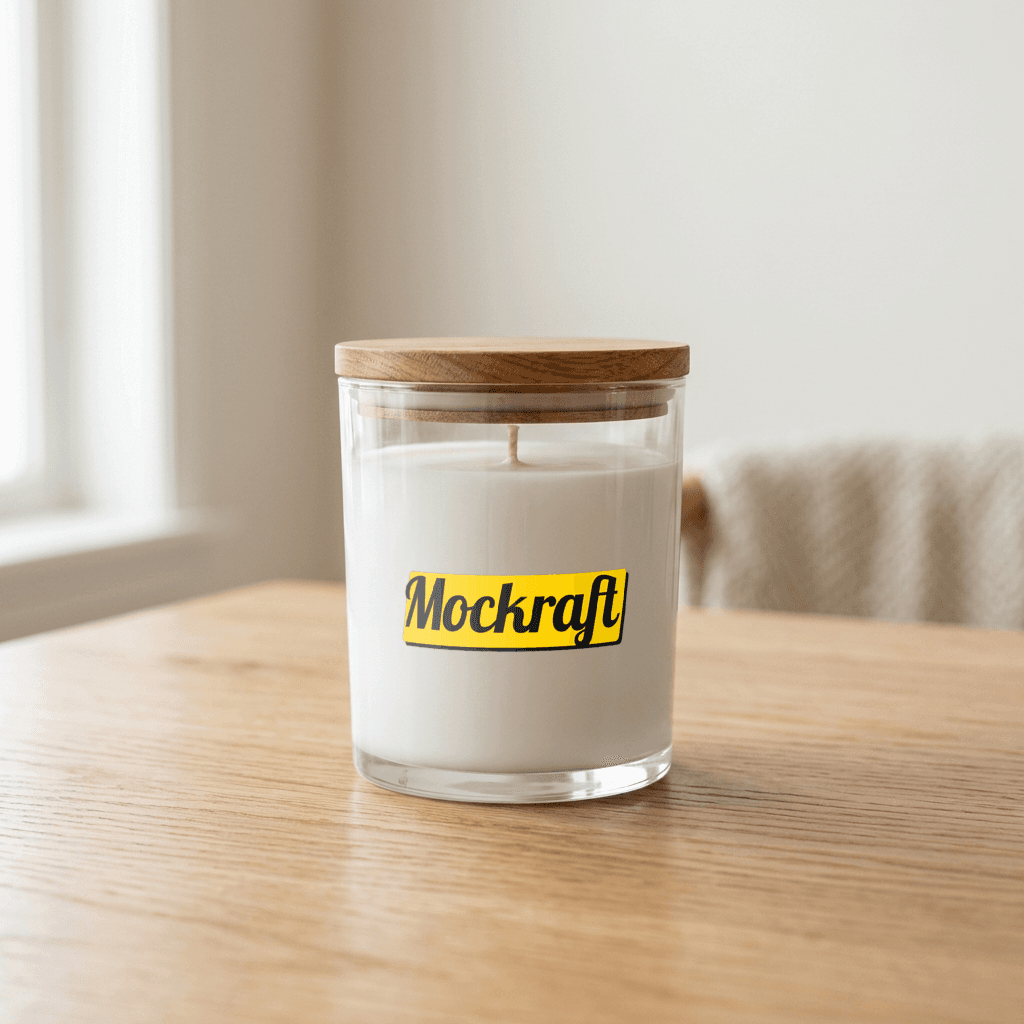 White candle mockup