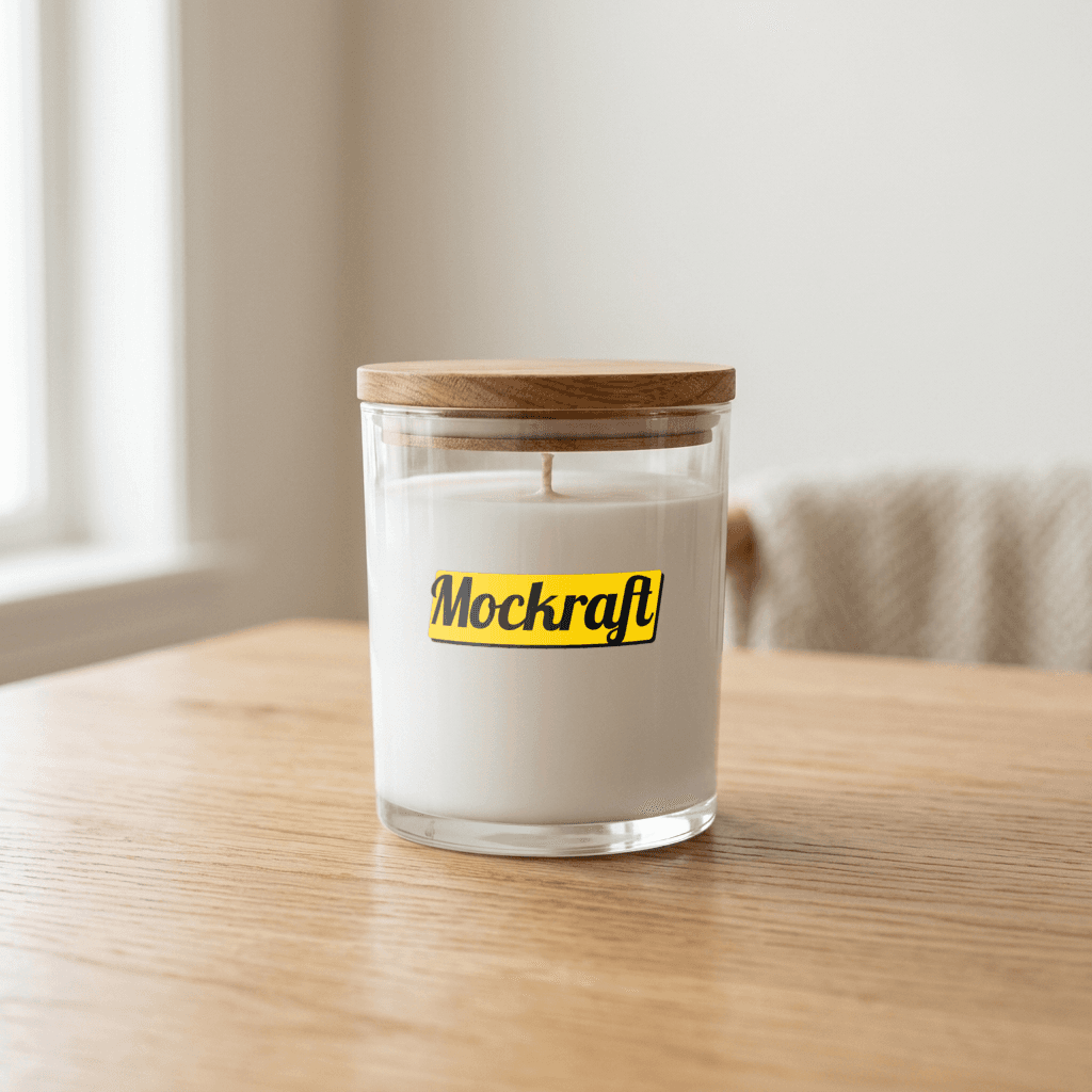 White Jar Candle — Front mockup