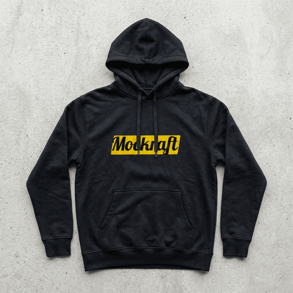 Black Hoodie — Flat Lay mockup — sample render