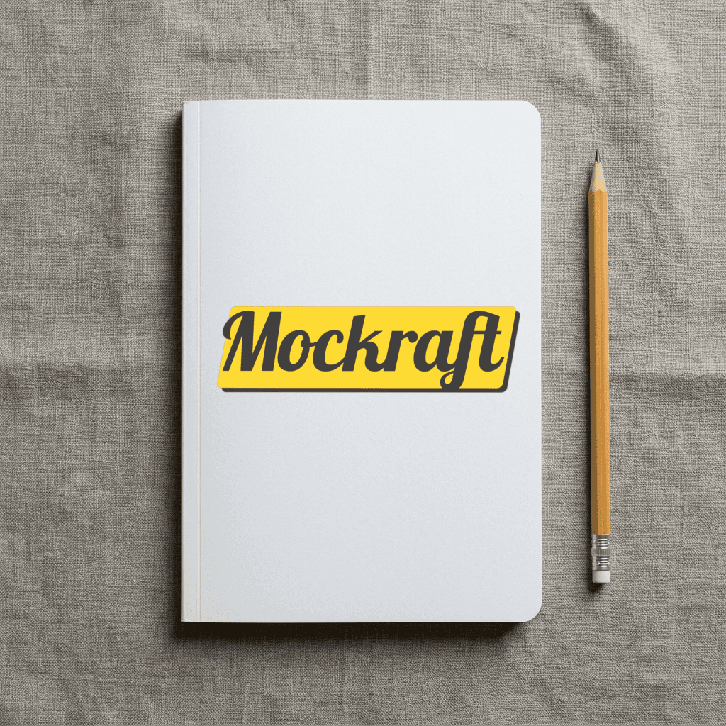 Softcover Notebook — Flat Lay mockup — sample render
