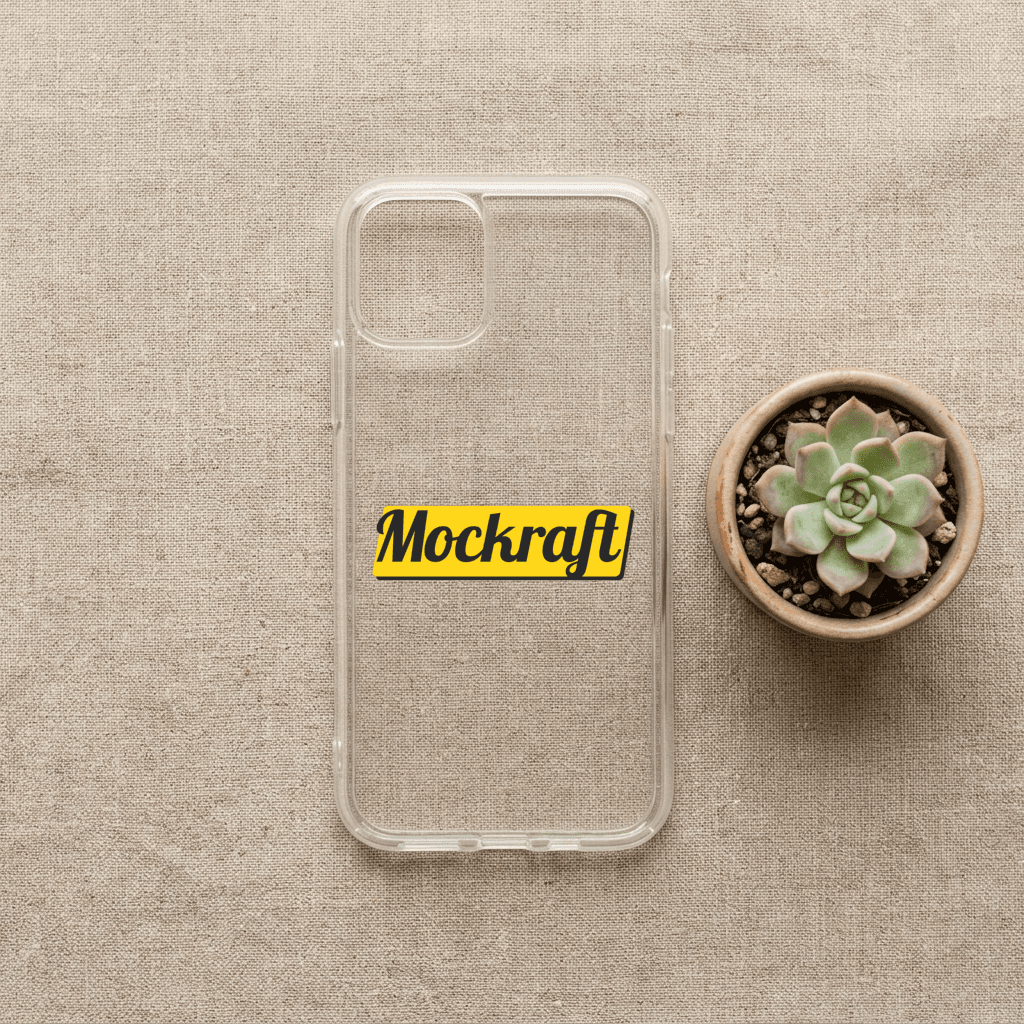 Clear Phone Case — Flat Lay mockup