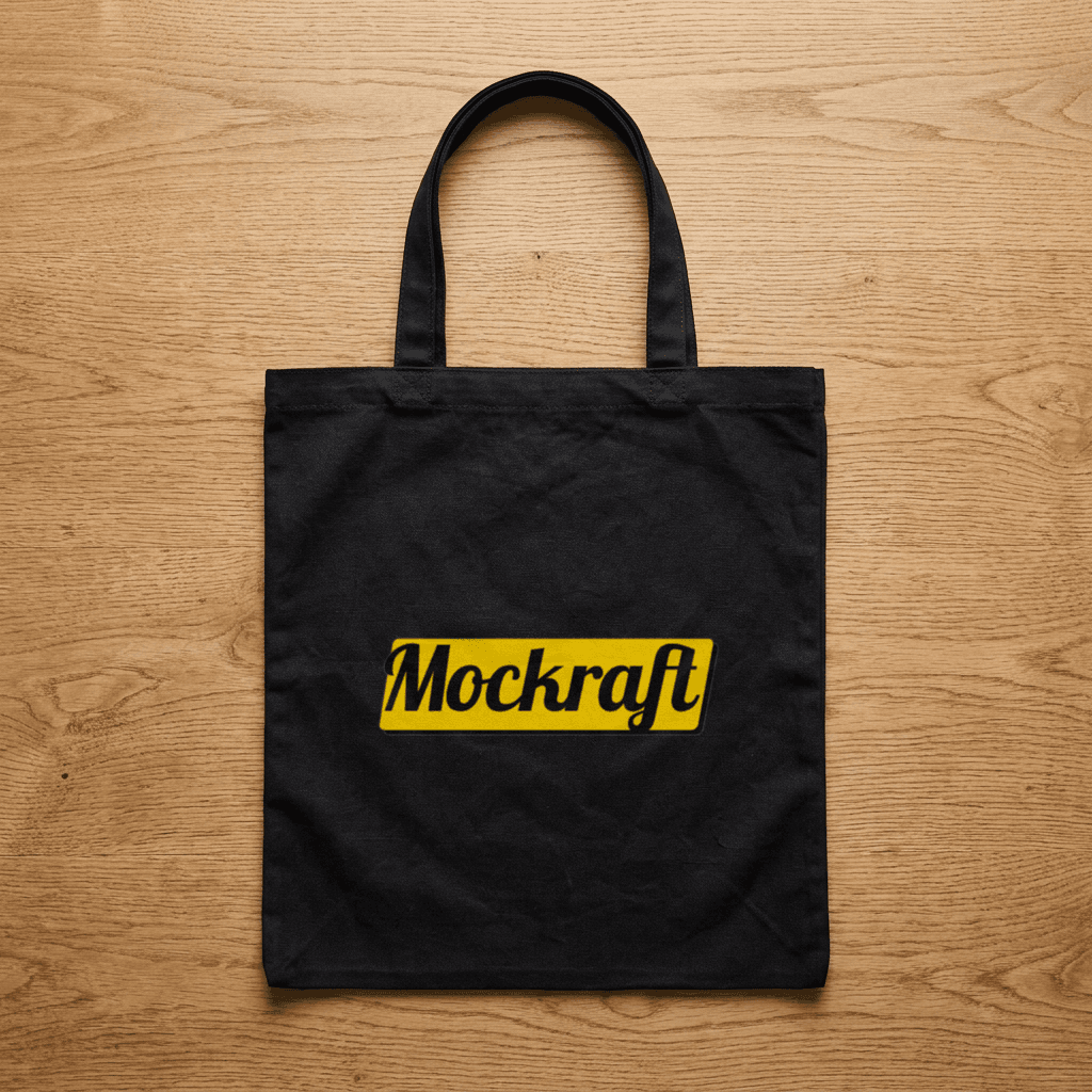 Black tote mockup