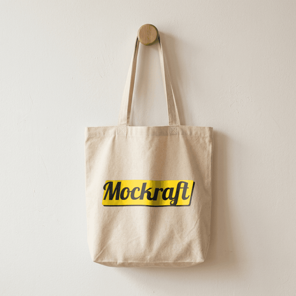 Natural Tote Bag — Hanging mockup