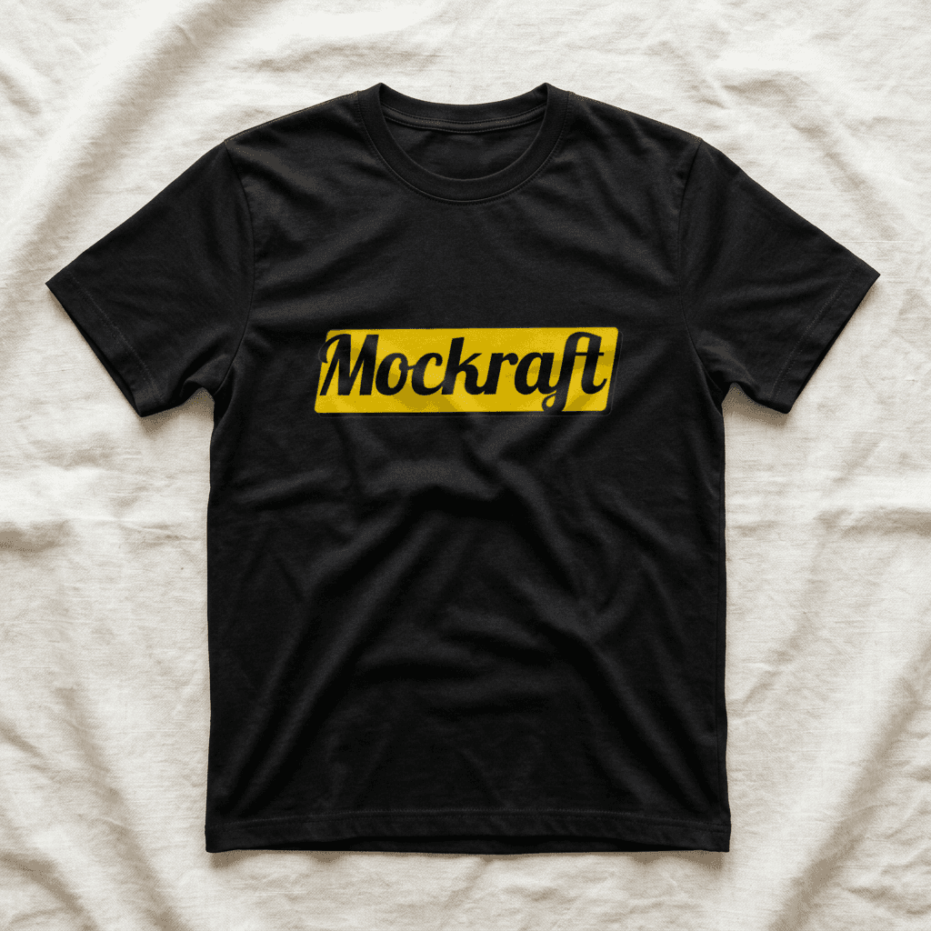 Black T-Shirt — Flat Lay mockup