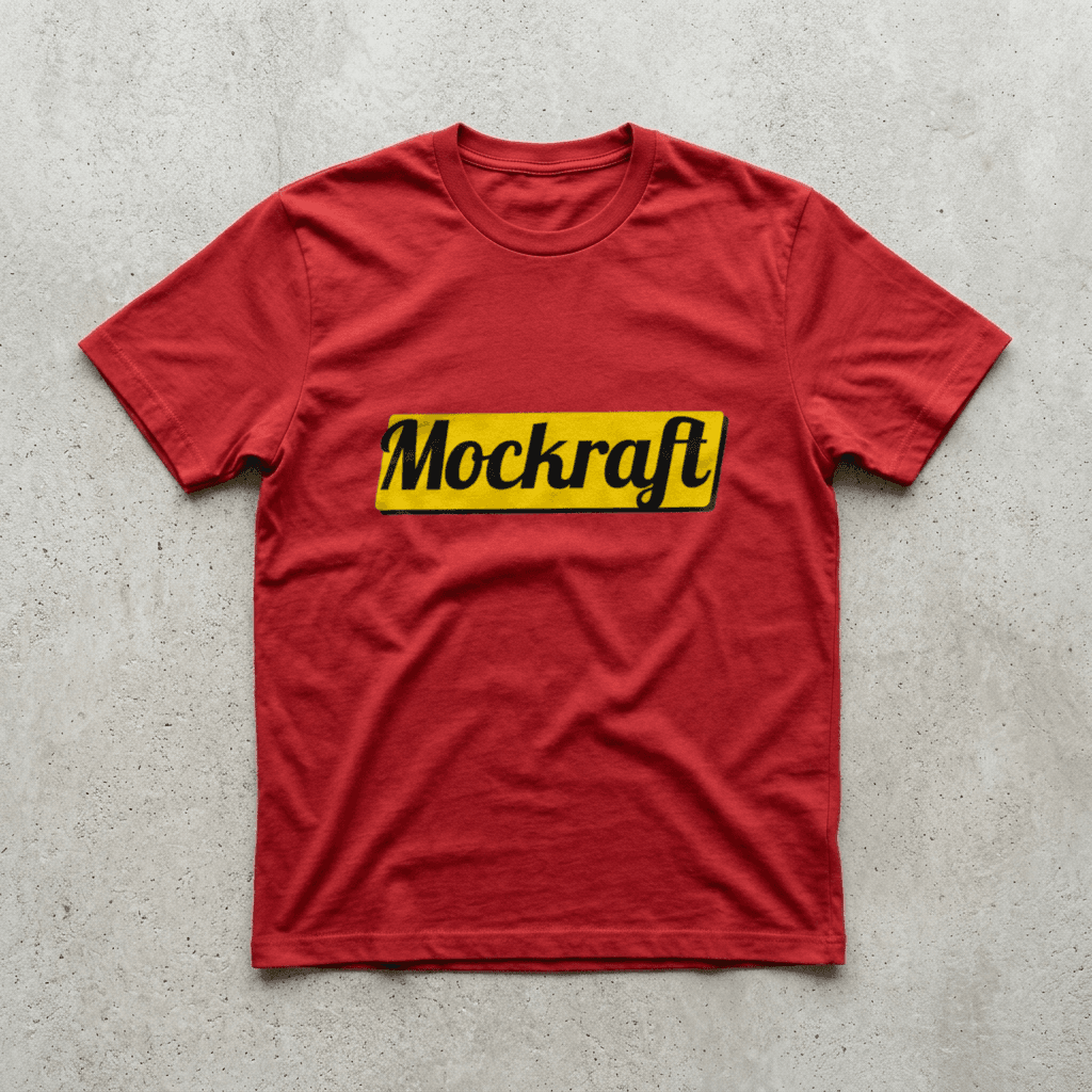 Red T-Shirt — Flat Lay mockup — sample render