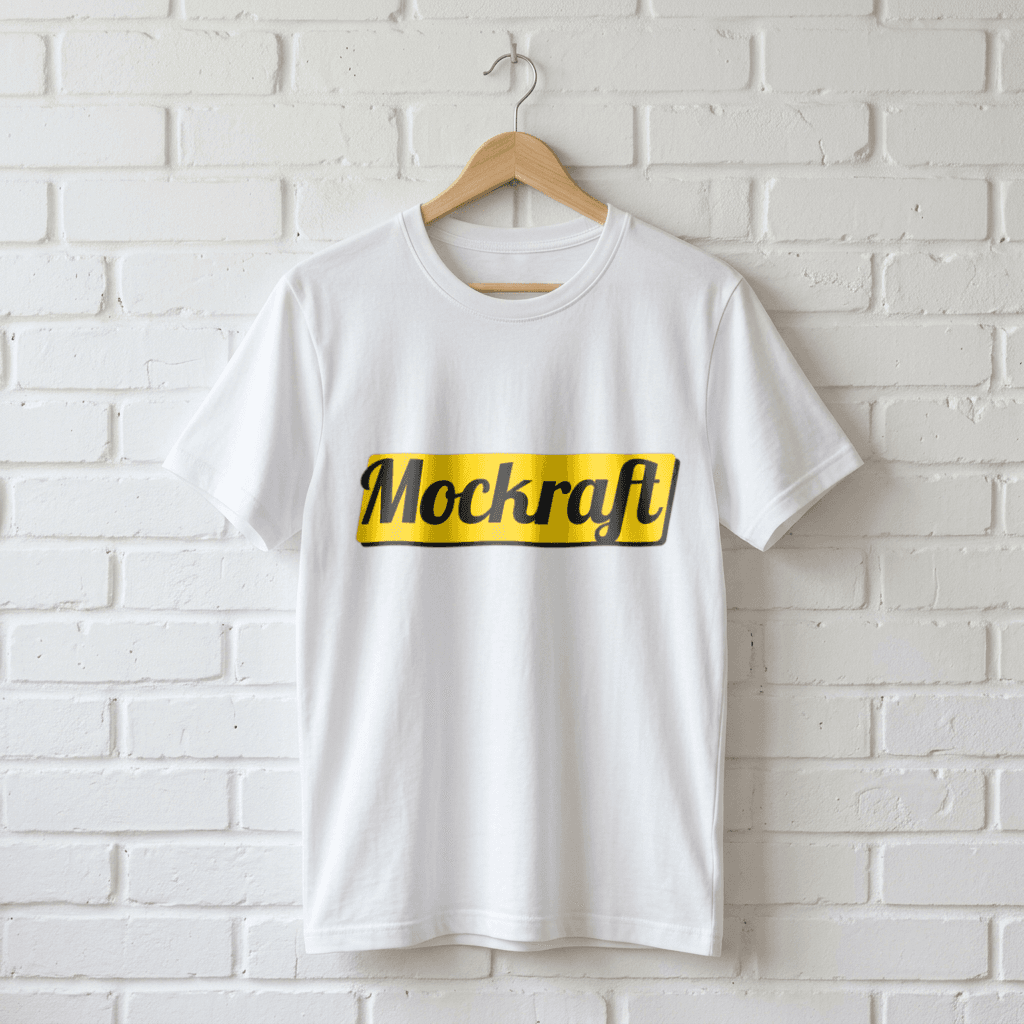 White T-Shirt — Hanging mockup — sample render